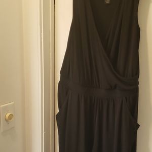 Black wide leg one piece